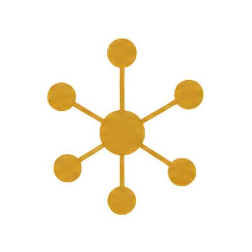 Goldenes GalaHub Netzwerk-Symbol